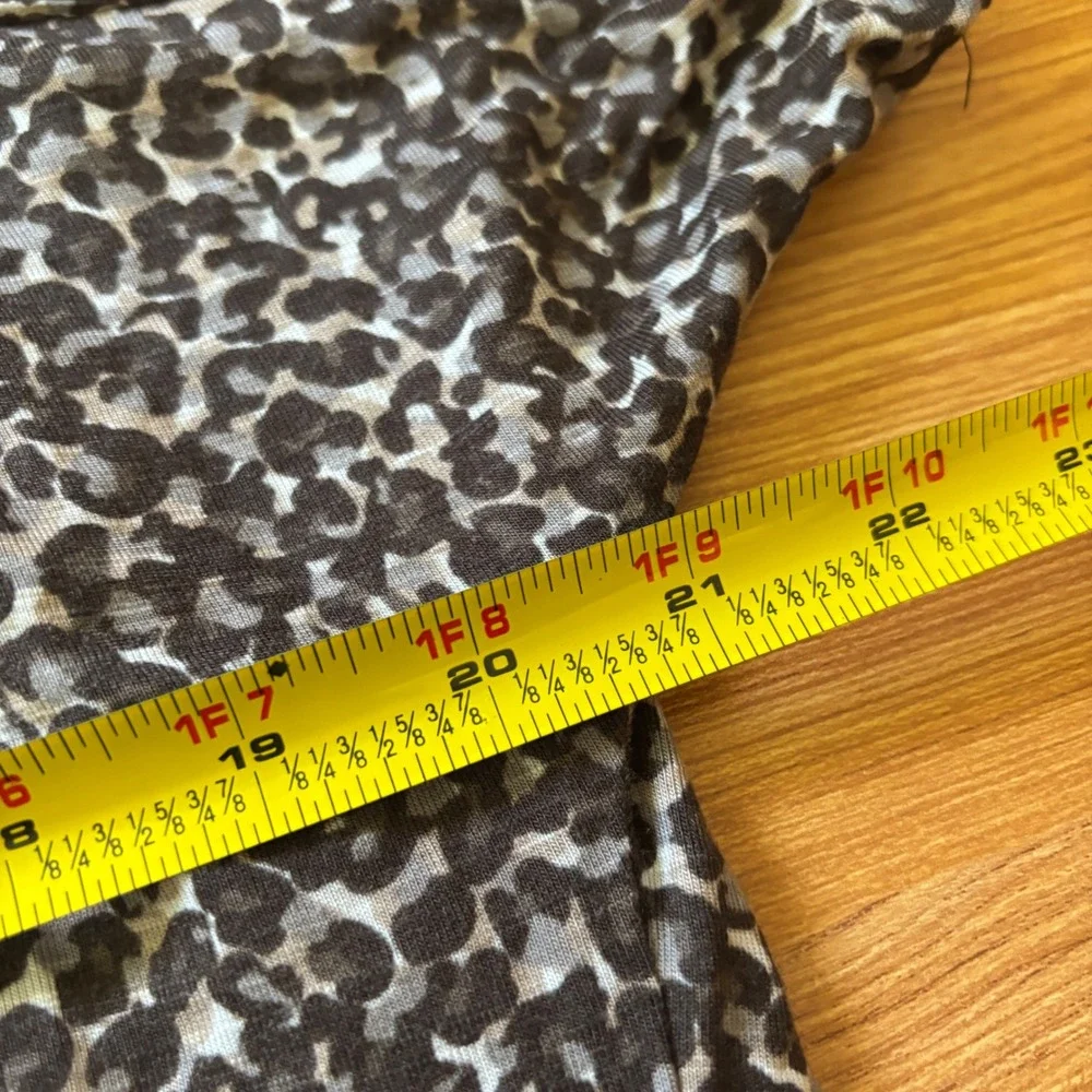 LOFT Leopard Print Blouse Small Puff Sleeve Rayon Blend Animal Print Peasant Top